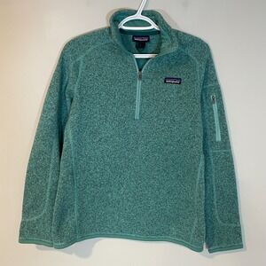 Patagonia Better Sweater 1/4 Zip Fleece Pullover Teal Green Womens M Outdoor